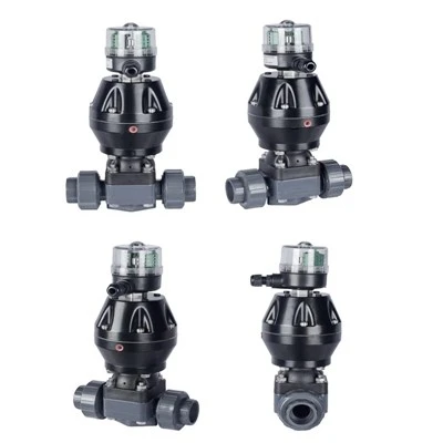 Pneumatic Upvc Diaphragm Valve With Limit Switch Box